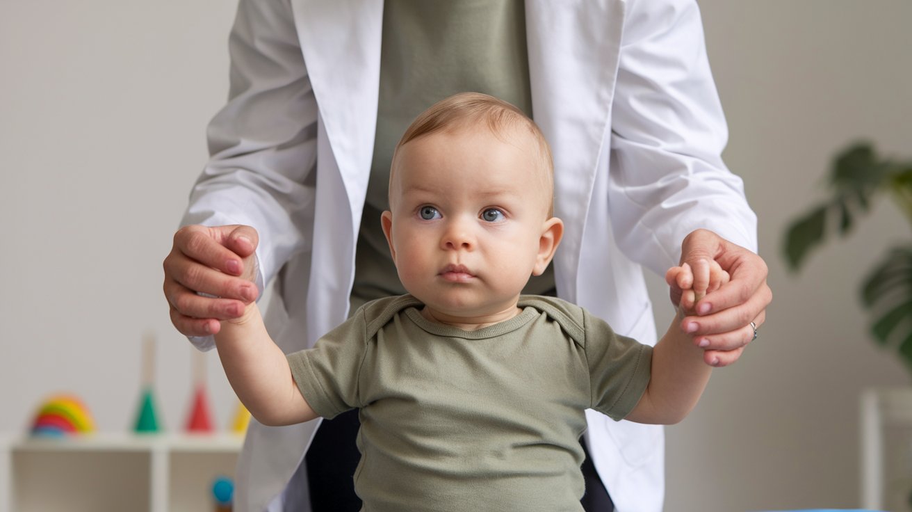 Parent and baby with a paediatric physiotherapist at PT Kids